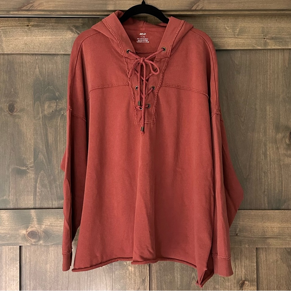 Aerie Women’s Lace-Up Hooded Sweatshirt